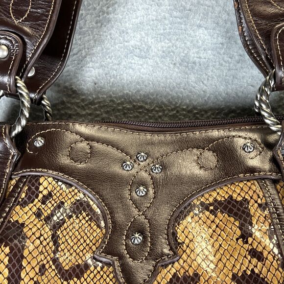 American West‎ Snakeskin Embossed Leather Purse Zip Magnetic Pocket Rare Limited - Picture 6 of 16